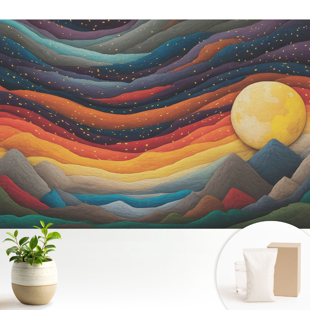 Peisaj montan abstract, noapte cosmică