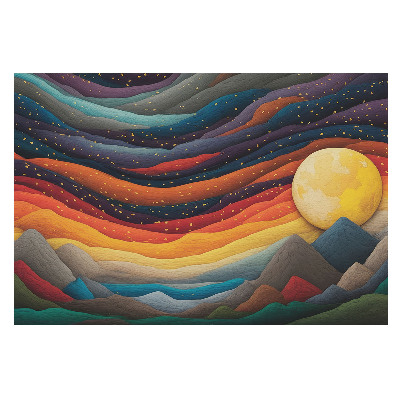 Peisaj montan abstract în nuanțe de noapte cosmică