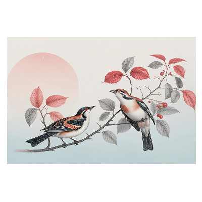 Păsări pe o ramură într-o compoziție armonioasă