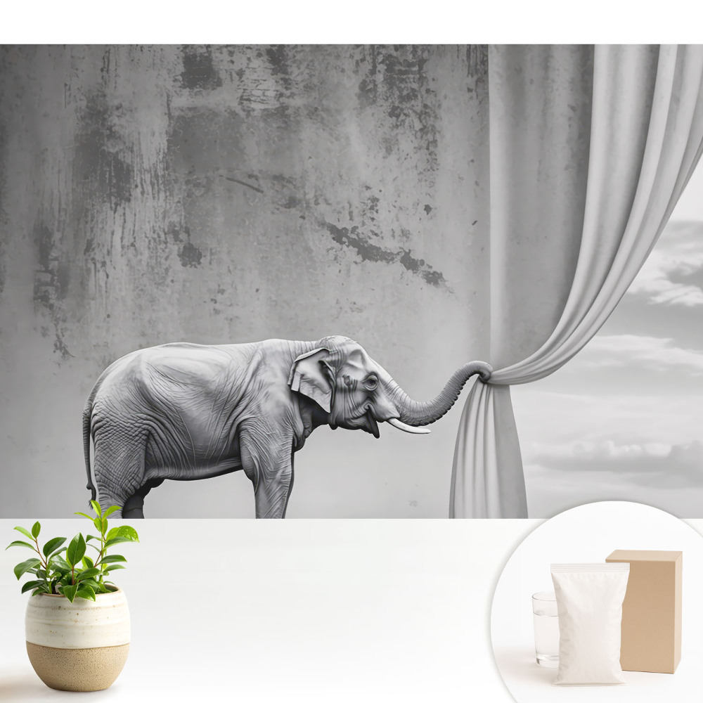 Un elefant într-o lume suprarealistă