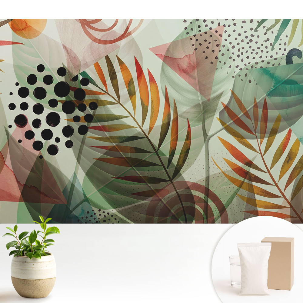 Frunze cu modele geometrice abstracte.