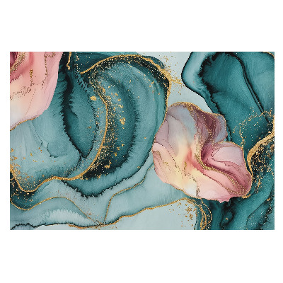 Valuri abstracte în nuanțe de verde și roz