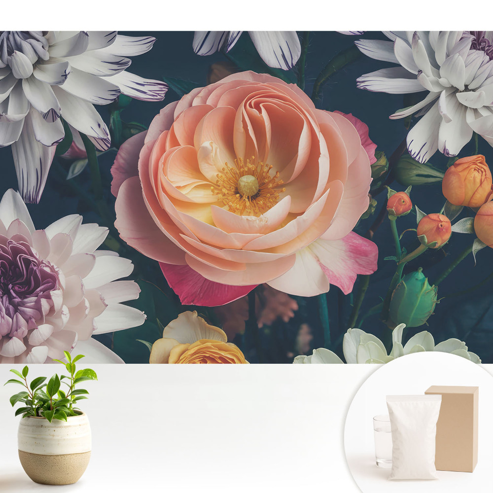 Flori într-un stil clasic cu o compoziție discretă