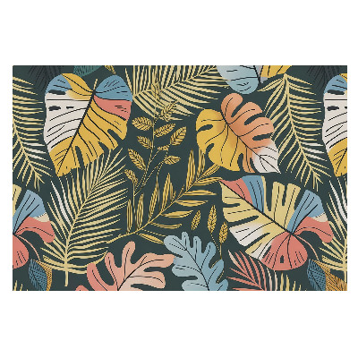 Frunze tropicale colorate pe fundal întunecat