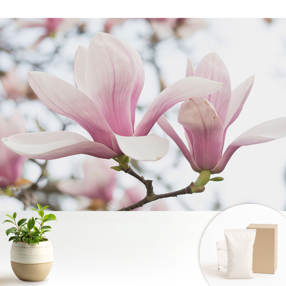 Magnolii roz, natură romantică