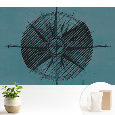 busolă abstractă pe fundal albastru