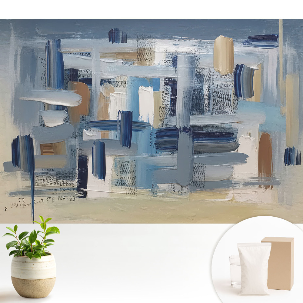 Compoziție abstractă colorată cu pensulă