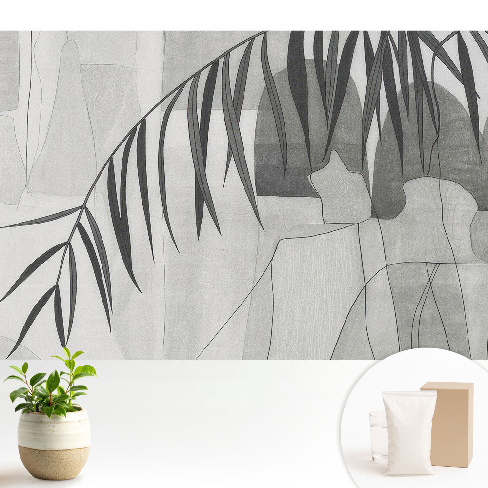 Modele geometrice gri din frunze de palmier