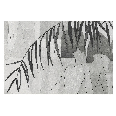 Modele geometrice gri cu motive din frunze de palmier