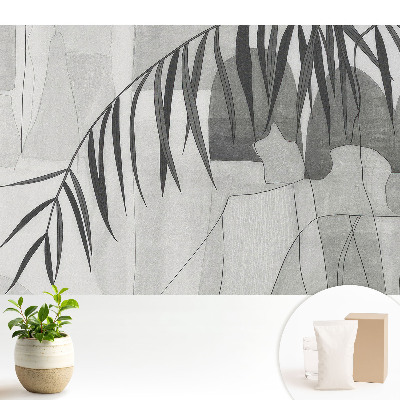 Modele geometrice gri din frunze de palmier