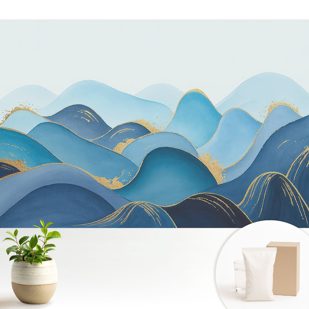 Valuri albastre cu accent galben