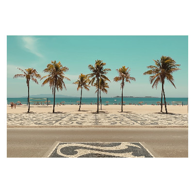 Tablou cu palmieri pe plajă tropicală cu ocean