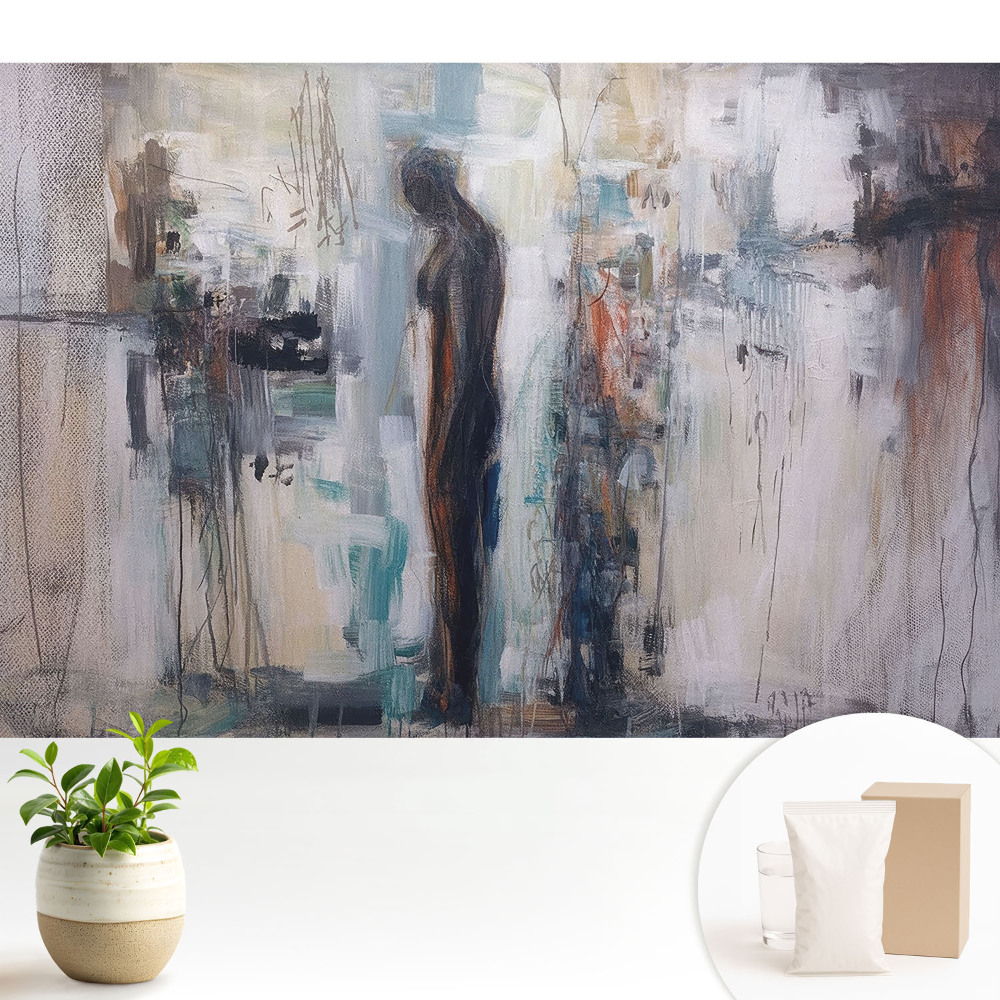 Siluetă abstractă în culori estompate