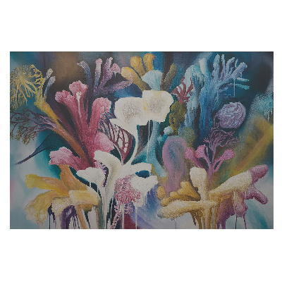 Flori abstracte pe un fundal colorat