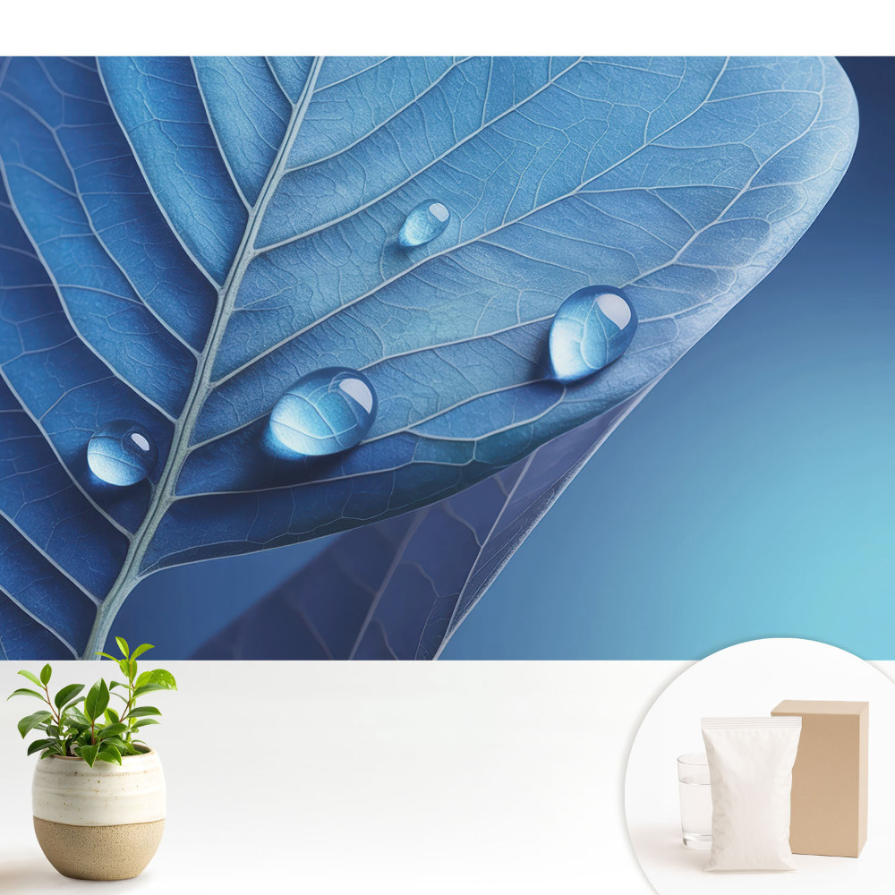 Frunză abstractă cu picături de apă