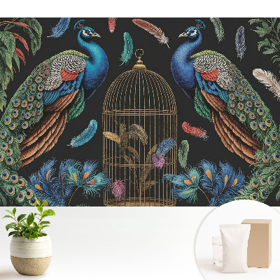 Păuni și o cușcă vintage