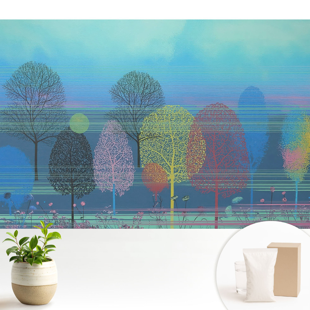 Copaci colorați pe fundalul cerului