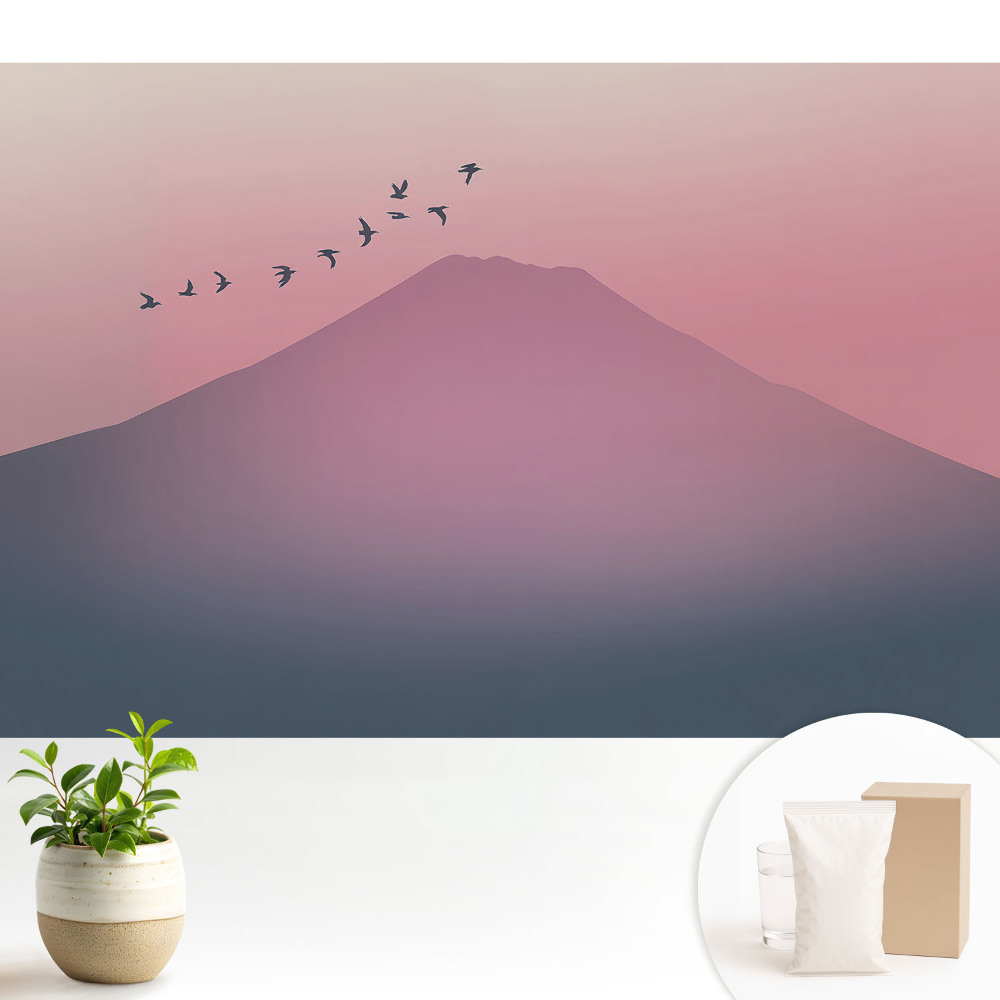 Munți pastelați la apus