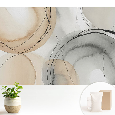 Cercuri abstracte în nuanțe de bej și gri