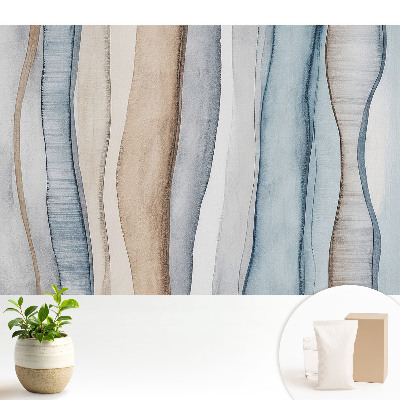 Valuri verticale cu dungi albastre și bej