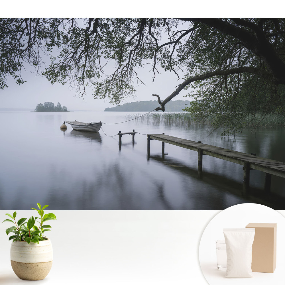 Relaxare lângă lac în liniștea naturii