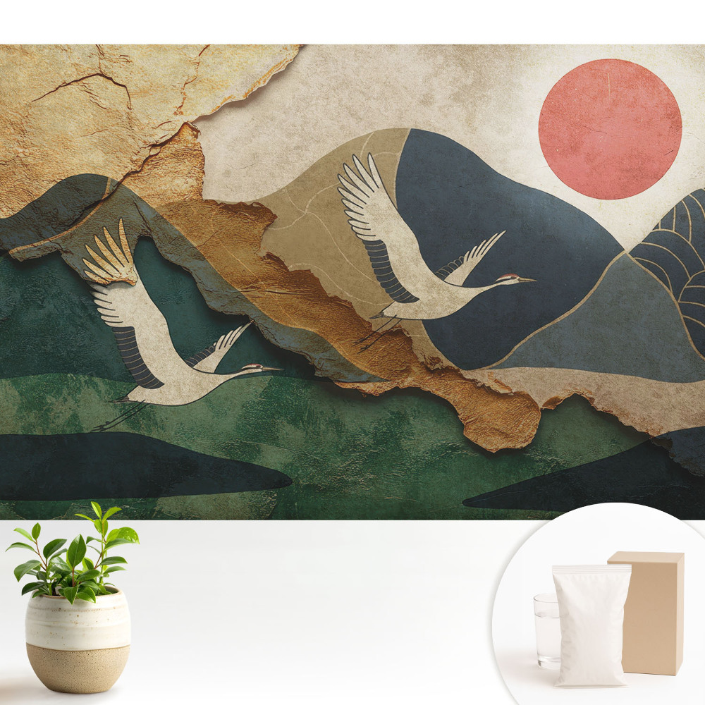 Macarale și peisaje pitorești cu soare roșu