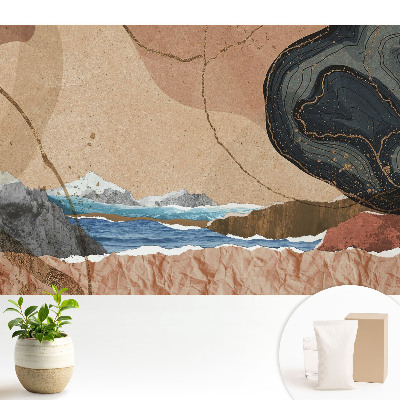 Peisaj colorat cu uscat și mare