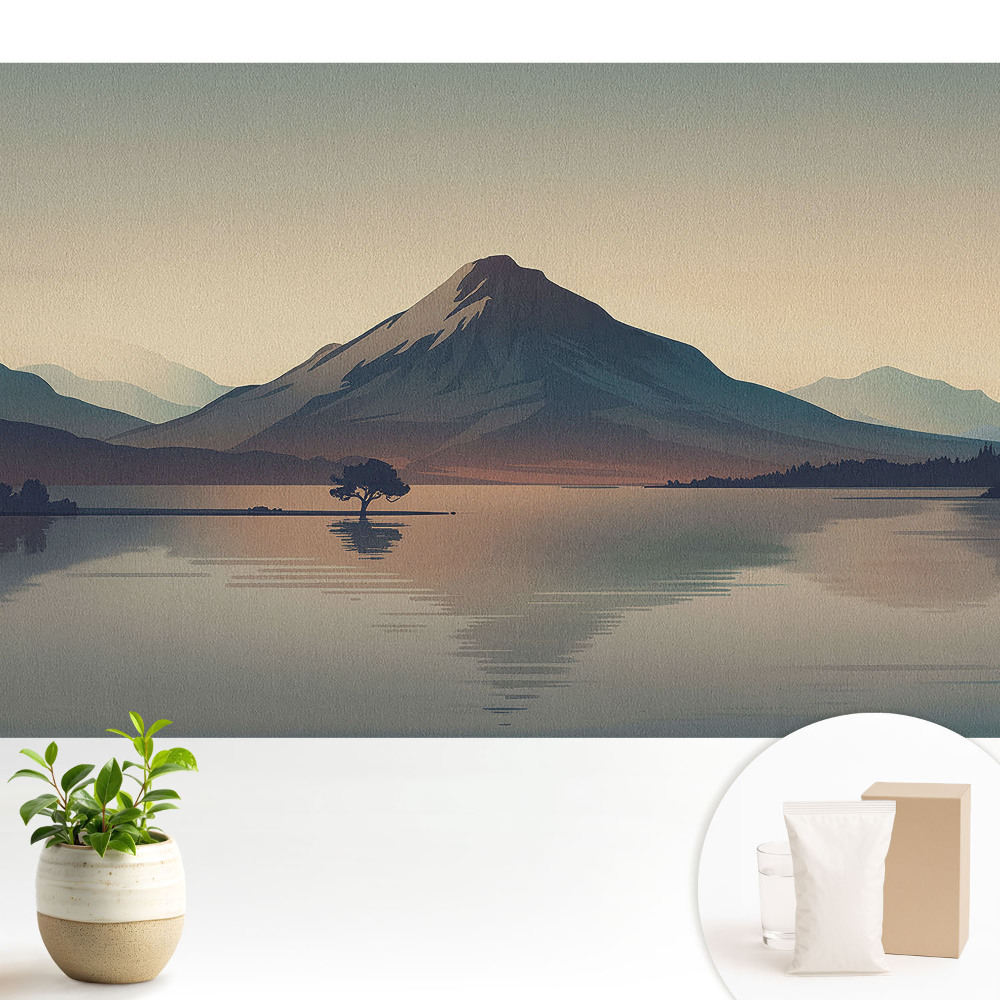 Panoramă montană armonioasă a apei