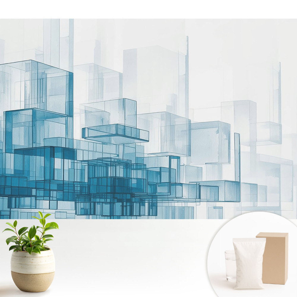 Cuburi albastre spațiale modernitate