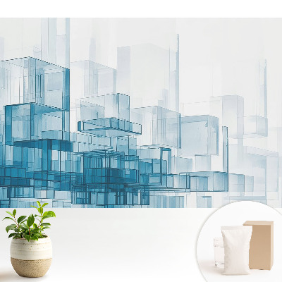 Cuburi albastre cu motiv spațial în stil modern