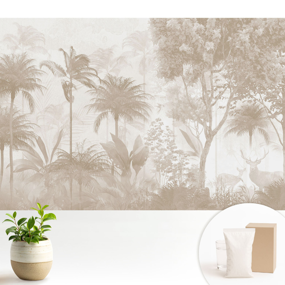 Pădure tropicală subtilă cu cerbi