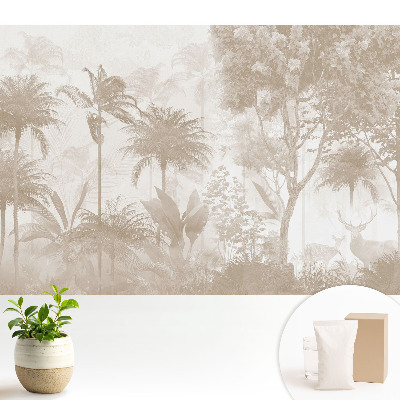 Pădure tropicală subtilă cu cerbi