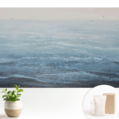 Valuri albastre și păsări