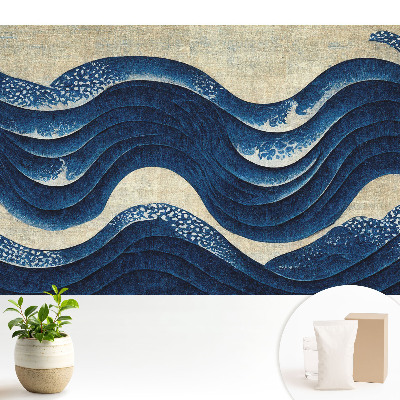 Motiv elegant de armonie cu valuri bleumarin