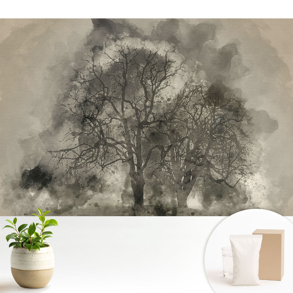 Acuarele atmosferice cu copaci încețoșați