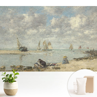 Vedere la mare cu bărci cu pânze