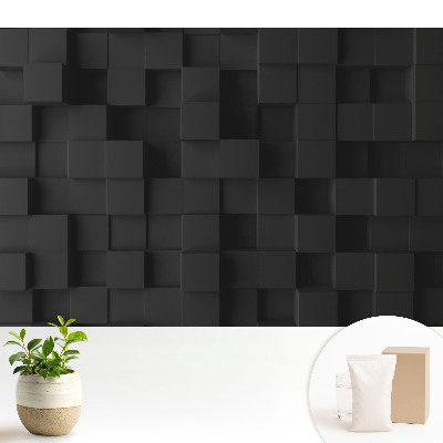 Forme cubice negre aplicate pe perete