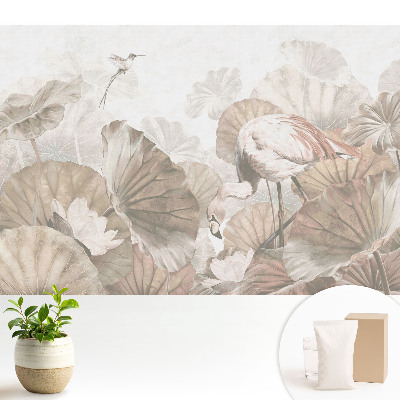 Flamingo printre frunze