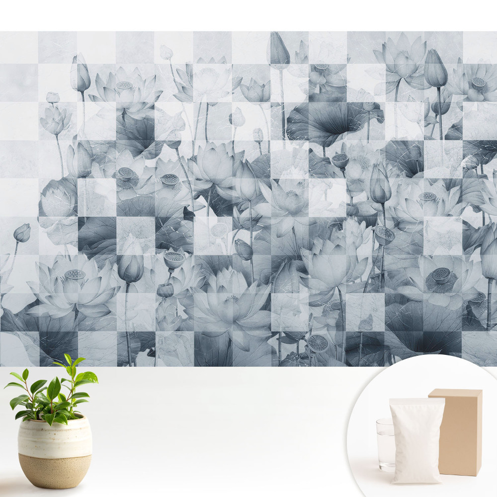 Flori de lotus moderne într-un stil geometric