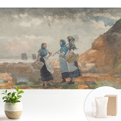 Femei la malul mării purtând costume tradiționale