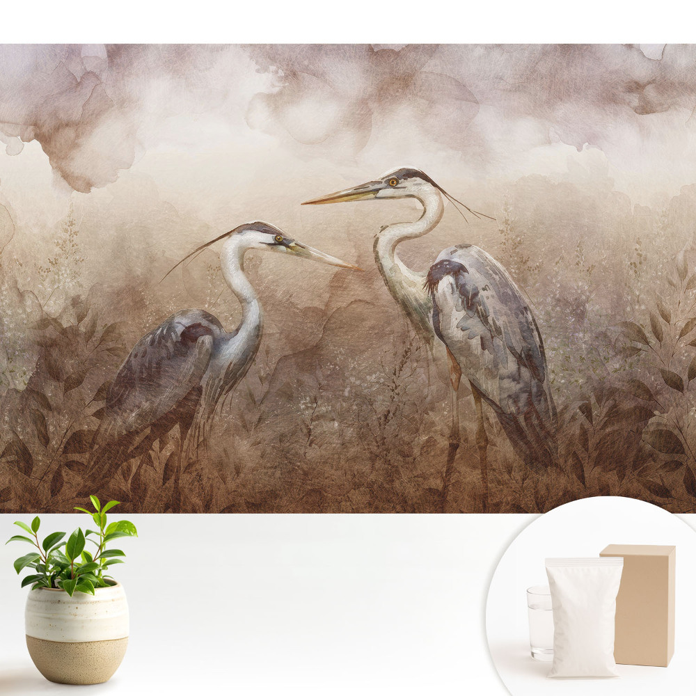 Două cocori în culori delicate