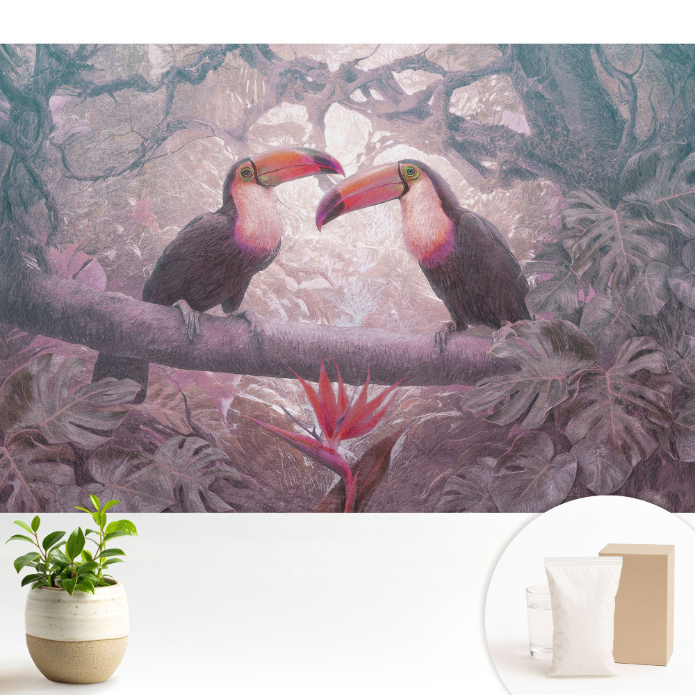 Tucani colorați în jungla tropicală