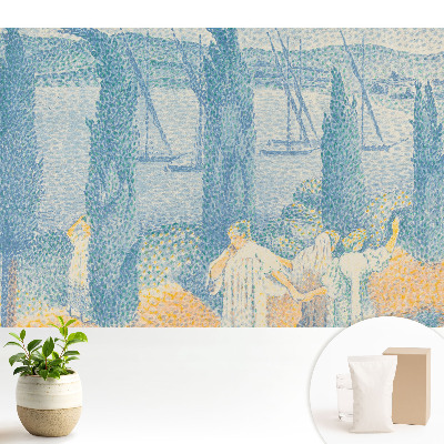 Peisaj cu copaci lângă lac