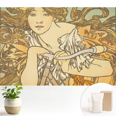 Femeie pe bicicletă în stil Art Nouveau