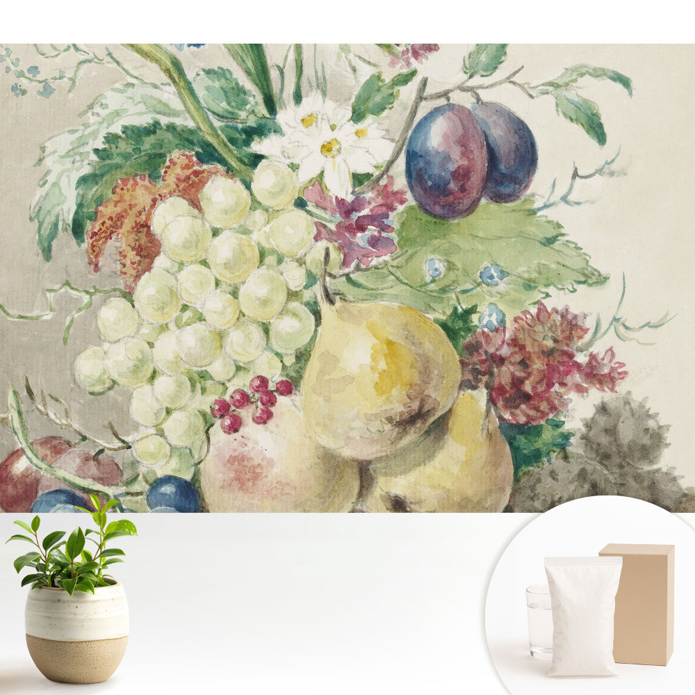 Natură statică cu fructe și flori