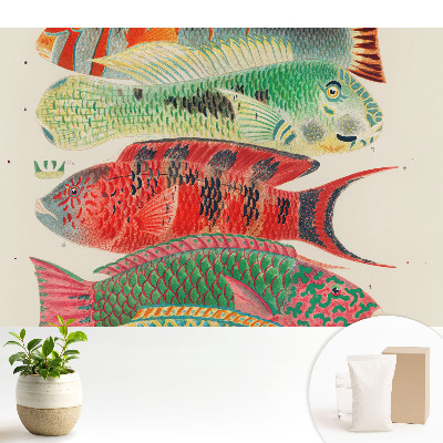 Pești colorați ilustrați într-un stil clasic