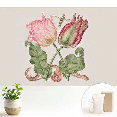 Flori și o insectă într-o compoziție nostalgică