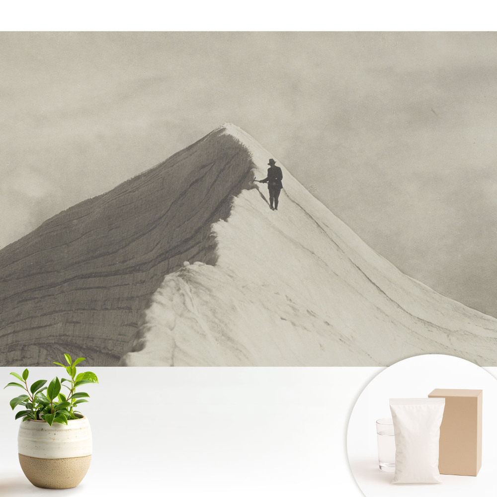 Vârf de munte și alpinist singuratic