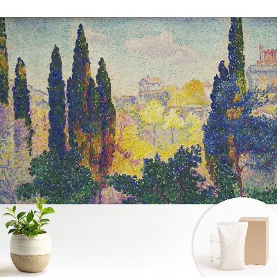 Copaci colorați în stil impresionist