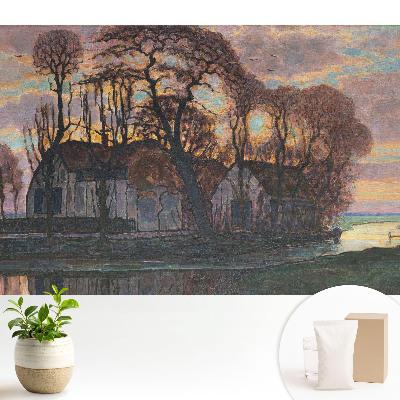 Soare apus copaci râu pace